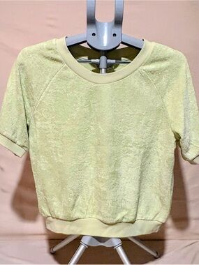 For The Republic Pale Yellow Terry Short-Sleeve Sweatshirt